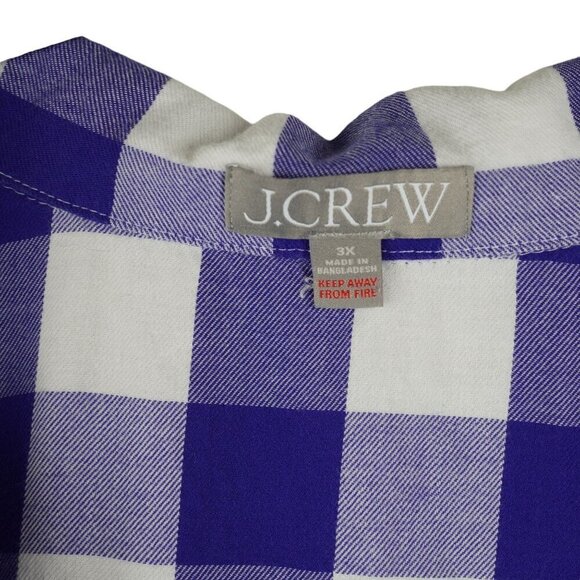 J.Crew 3X Blue & White Gingham‎ Modal Pajama Set - Picture 4 of 10